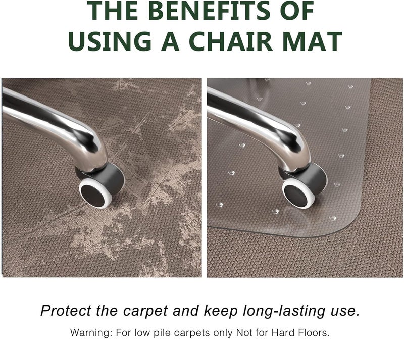 FuturHydro Office Chair Mat for Low Pile Carpet, 48" x 36" Clear Computer Desk Chair Mats for Carpeted Floors, Easy Glide Rolling Plastic Floor Mat (with Lip) - Image 4